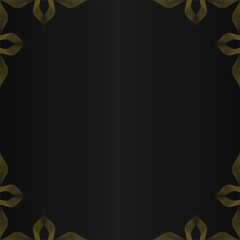 abstract gold line frame decoration on black background design 