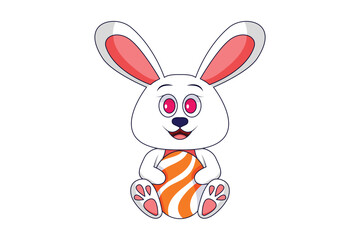 Obraz na płótnie Canvas Cute Rabbit Character Design Illustration