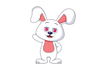 Cute Rabbit Character Design Illustration