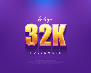 Simple and clean thank you design for 32k followers.