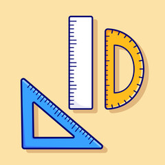 Ruler School, Learn Vector, Illustration, Isolated, Icon