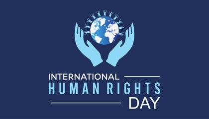 Vector illustration on the theme of Human Rights day observed each year during December. observed each year during December banner, Holiday, poster, card and background design.