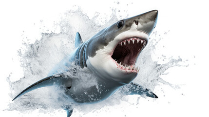 shark action on the white background