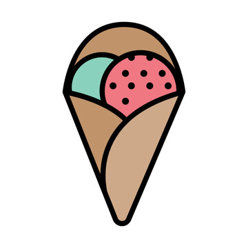 ice cream cone with two scoops clip art preview