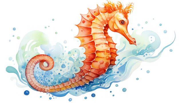 illustration of seahorse on the white background