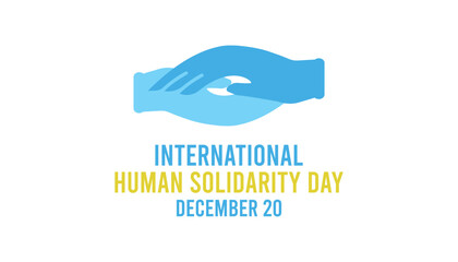 Vector illustration on the theme of international human solidarity day observed each year during December. observed each year during December banner, Holiday, poster, card and background design.