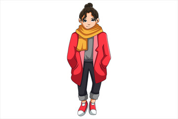 Cute Girl Character Design Illustration