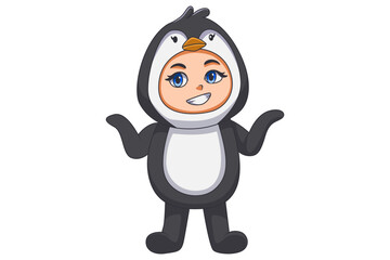 Cute Kids wearing Animal Costume Character Design Illustration