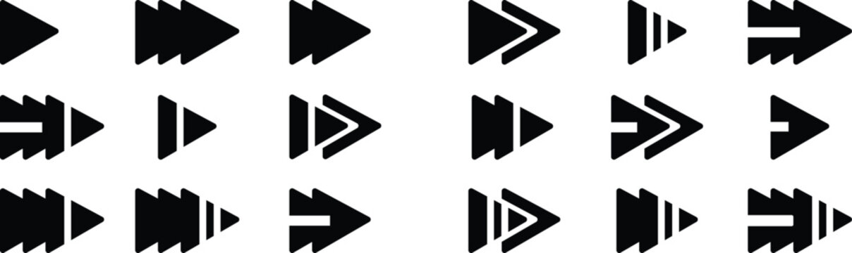 Triangle Shape Arrow Set Collection. Arrow Set Vector
