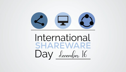 Vector illustration on the theme of International Shareware Day observed each year during December. observed each year during December banner, Holiday, poster, card and background design.