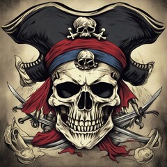 Fototapeta premium pirate skull illustration