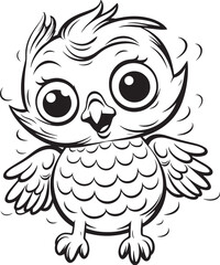 coloring page bird with a smile