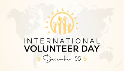 International Volunteer day is celebrated every year on 5 December. observed each year during December banner, Holiday, poster, card and background design