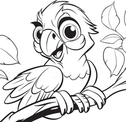 coloring page bird with a smile