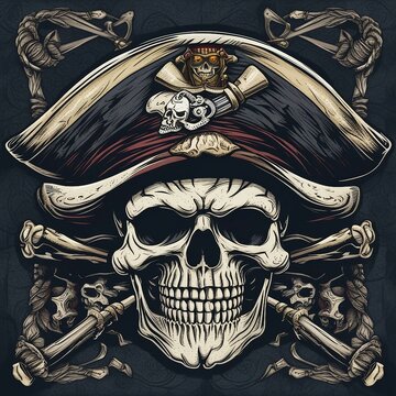 pirate skull illustration