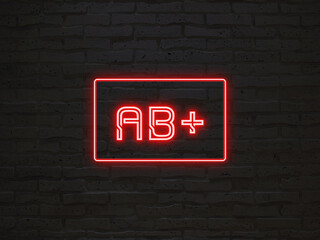 AB+ のネオン文字 - obrazy, fototapety, plakaty