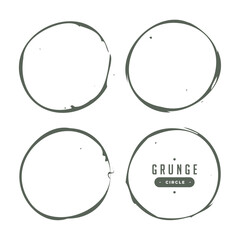 set of empty enso round frame in grungy style