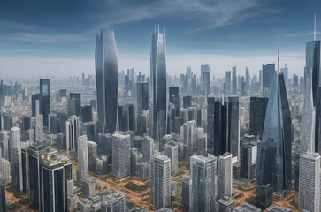 Fototapeta na wymiar A futuristic cityscape 
