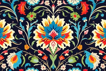 Fototapeta na wymiar Generative AI : Seamless turkish colorful pattern. Vintage multicolor pattern in Eastern style. 
