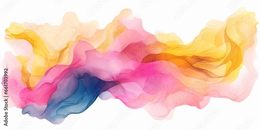 Leinwandbilder Generative AI : Paint abstract splash of watercolor for the text message background. Colorful splashing in the paper. It is wet texture from brushes