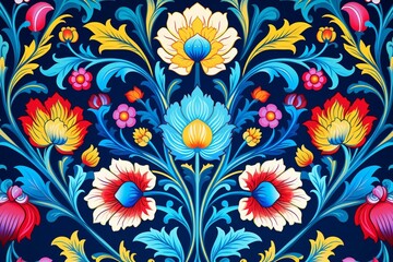 Generative AI : Seamless turkish colorful pattern. Vintage multicolor pattern in Eastern style. 
