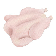 Raw chicken Watercolor
