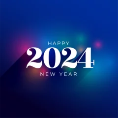 Fotobehang eye catching 2024 new year invitation card with blur effect © starlineart