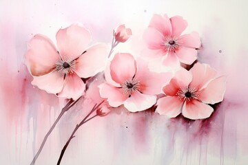 Generative AI : beautiful pink flowers made with color filters