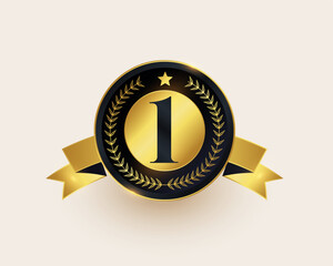 eye catching golden number 1 emblem the path to victory