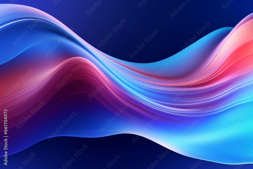 Leinwandbilder generative ai : modern colorful flow poster. wave liquid shape in blue color background. art design 