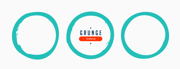 pack of three rough round shape frame in grungy style