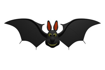 Cute Halloween bat. This is a 3D illustration material.