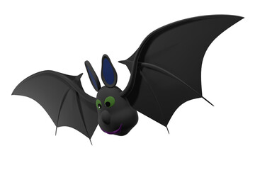 Cute Halloween bat. This is a 3D illustration material.