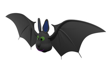 Cute Halloween bat. This is a 3D illustration material.