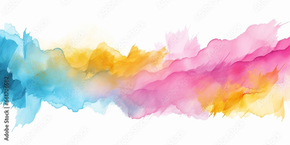 Leinwandbilder Generative AI : Paint abstract splash of watercolor for the text message background. Colorful splashing in the paper. It is wet texture from brushes