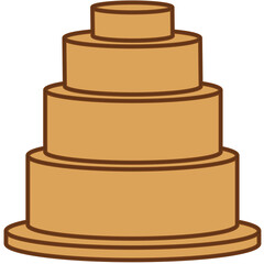 Digital png illustration of brown tall cake on transparent background
