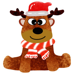 reindeer with santa hat