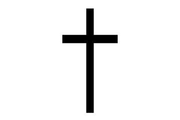 Digital png illustration of black cross on transparent background
