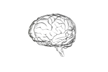 Digital png illustration of human brain on transparent background