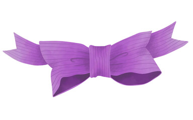 purple ribbon gift isolate 