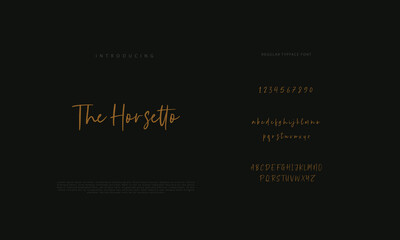 Handwritten Script font. Hand drawn brush style modern calligraphy cursive typeface. Hand Lettering and Custom Typography alphabet for Designs: Logo, Greeting Cards, Poster. Vector Brush type set.
