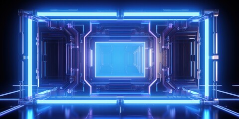 Cyber technology neon frame