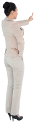 Fototapete Asiatische Orte Digital png photo of back of asian businesswoman pointing on transparent background