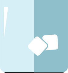 Digital png illustration of glass with ice on transparent background
