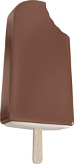 Digital png illustration of chocolate ice cream on transparent background