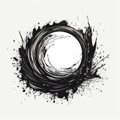 Illustration of a grunge frame with blots and splashes