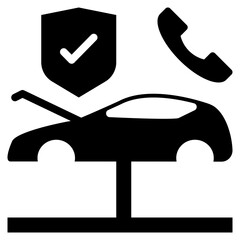 garage repair maintenance contact telephone service solid glyph