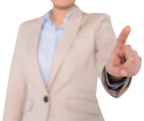 Papier Peint photo Lieux asiatiques Digital png photo of midsection of asian businesswoman pointing on transparent background