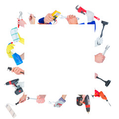 Digital png photo of hands with tools on transparent background