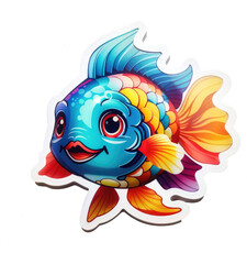 Fototapeta na wymiar Cute Fish Vector Illustration Cartoon Transparent Kids Stickers